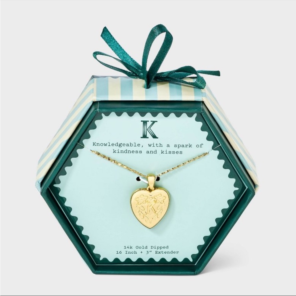 14k Gold Dipped Heart Letter “K” Pendant Necklace by A New Day - Picture 4 of 10